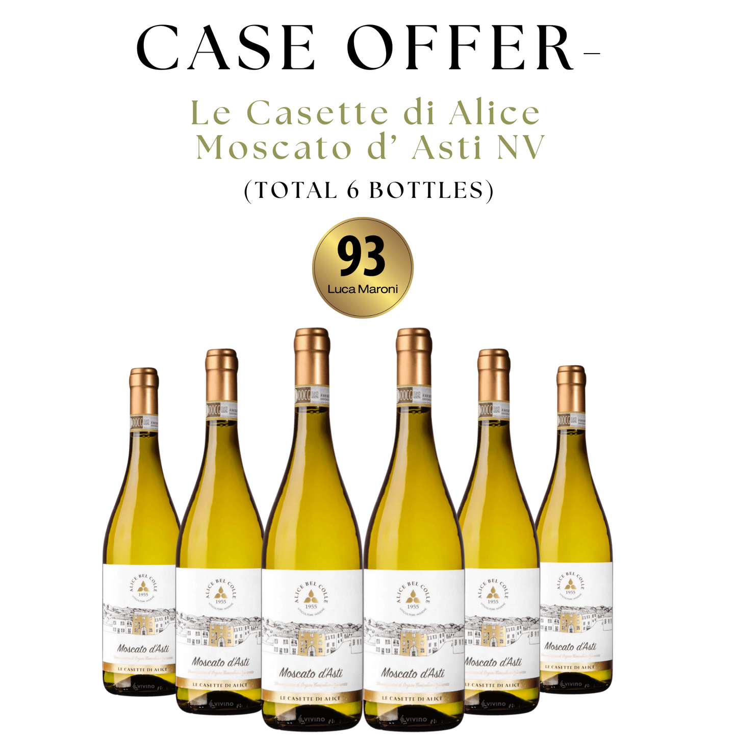 Case Offer - Le Casette di Alice Moscato d ' Asti NV (6 Bottles)